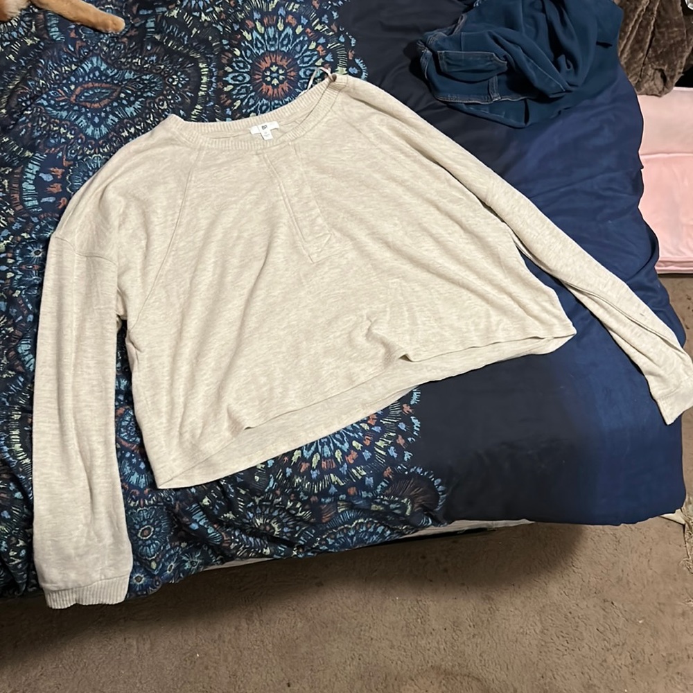 NEW BP. Long Sleeve Crop Henley